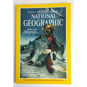 National Geographic Magazine January 1989 Stingrays Cocaine Sagebrush Country